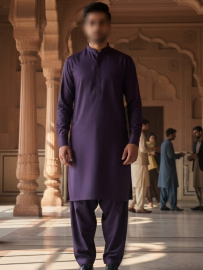 Men's Fibric (Dark Purple Color) Unstitched