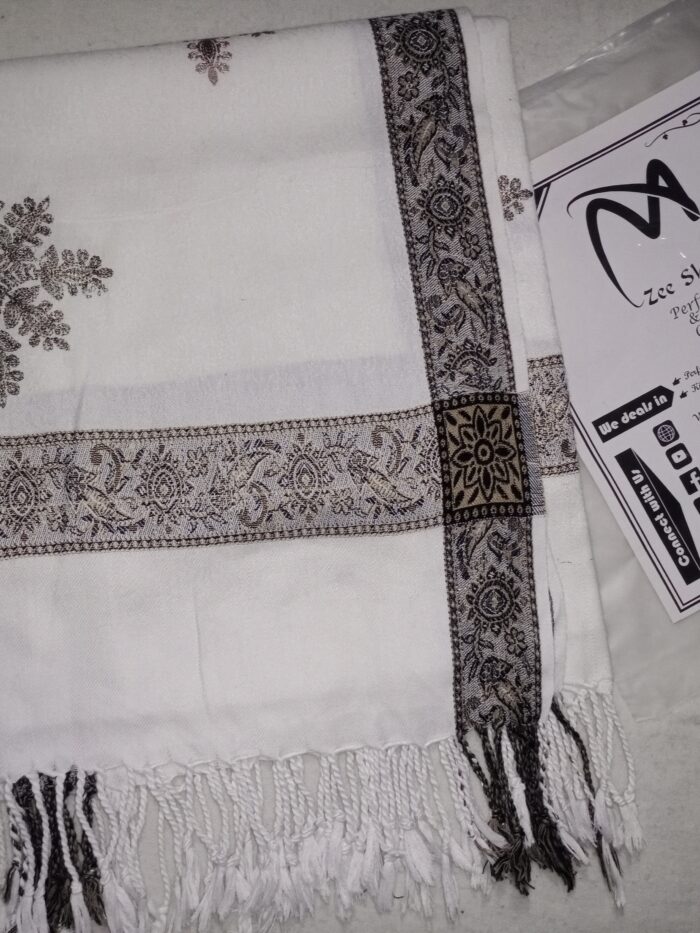 Women's Wool Shawl (Off-White Embroidered)