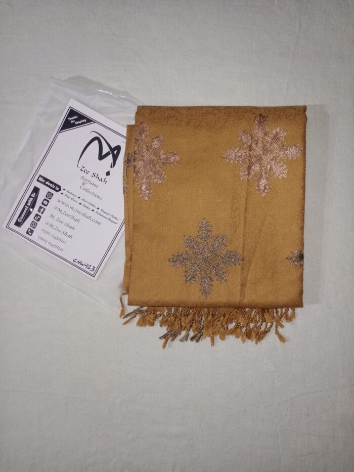 Women's Wool Shawl (Mustard Embroidered)