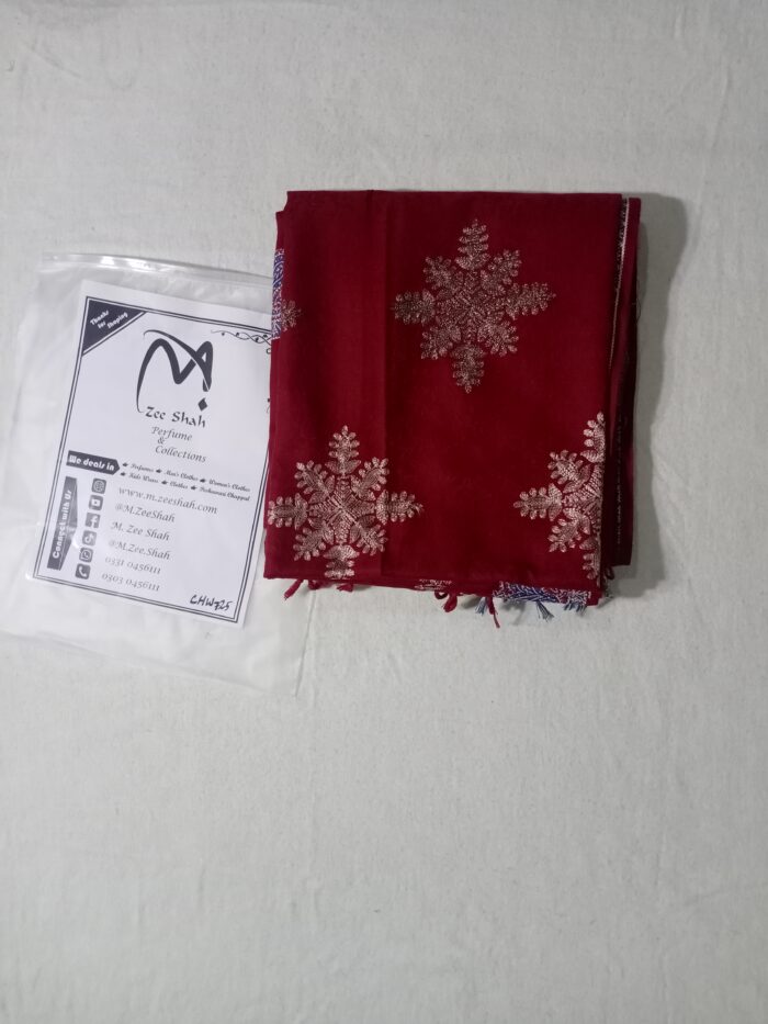 Women's Wool Shawl (Red Embroidered)