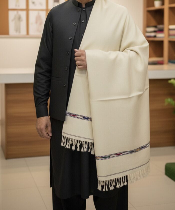 Men's Shawl (Cream/Off-White Variant)