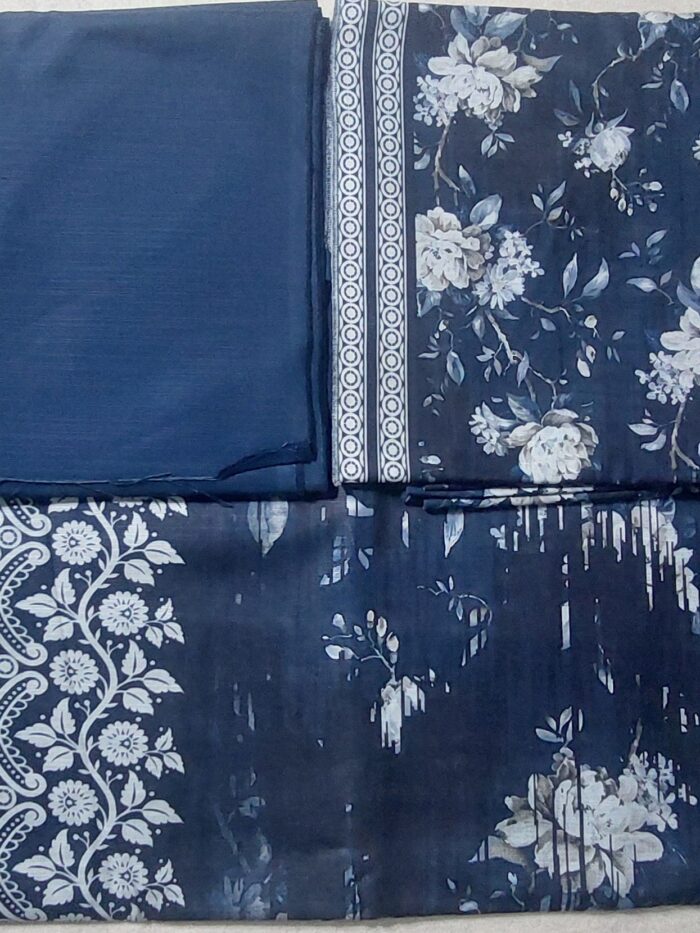 3 Piece Unstitched Printed Khaddar Winter Suit