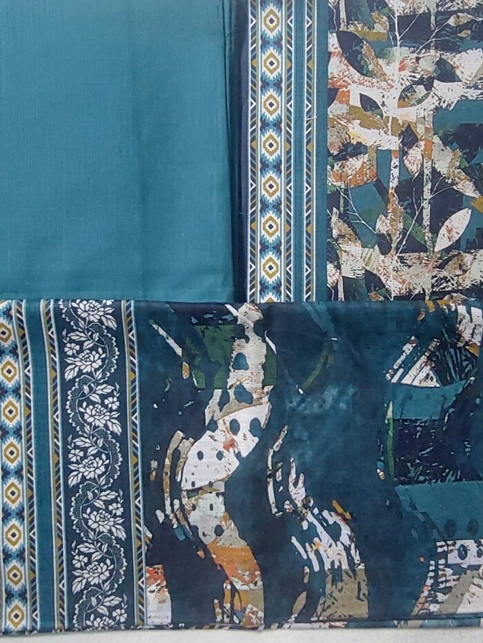 3 Piece Unstitched Printed Khaddar Winter Suit