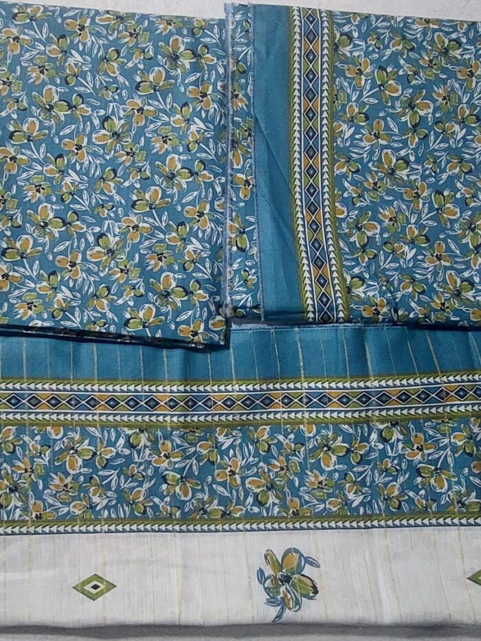 3 Piece Unstitched Printed Khaddar Winter Suit