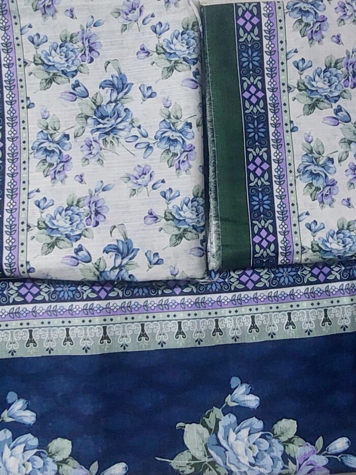 3 Piece Unstitched Printed Khaddar Winter Suit