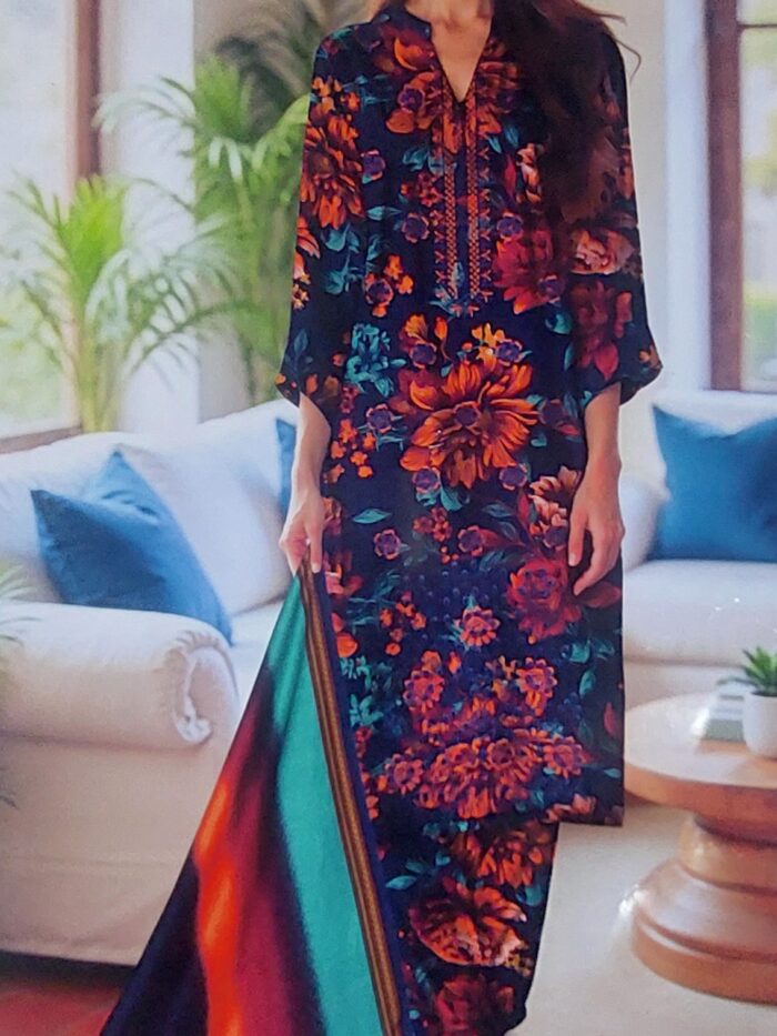 3 Piece Unstitched Printed Khaddar Winter Suit