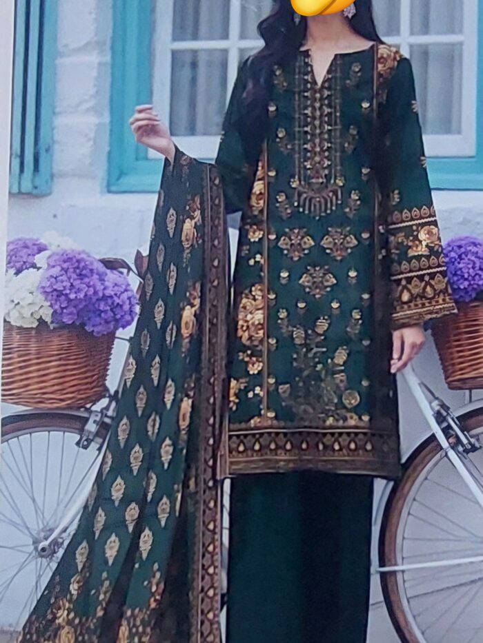 3 Piece Unstitched Superior Khaddar Winter Suit